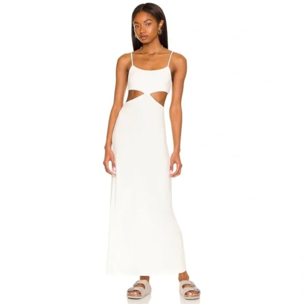 Free People White Cutout Midi Slip Dress - Picture 3 of 9